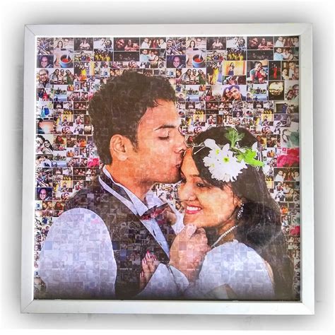 Mosaic collage photo frame - Personalized gift for wife/husband