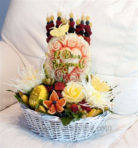 Art-carving.com Композиция «С Днем Рождения!» в корзине.