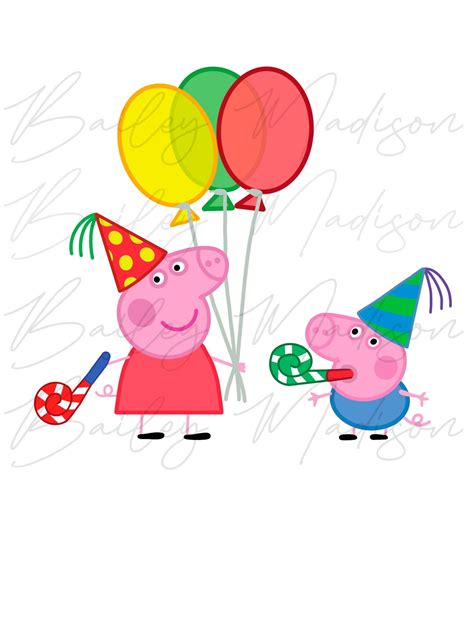 Peppa and George Birthday PNG - Etsy