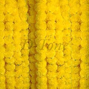 D Tone Pcs Artificial Marigold Garland Mala Flower Genda Phool Long