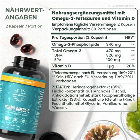 Omega 3 Premium Fischöl Kaviar Kapseln Von Primal Harvest® 60 St