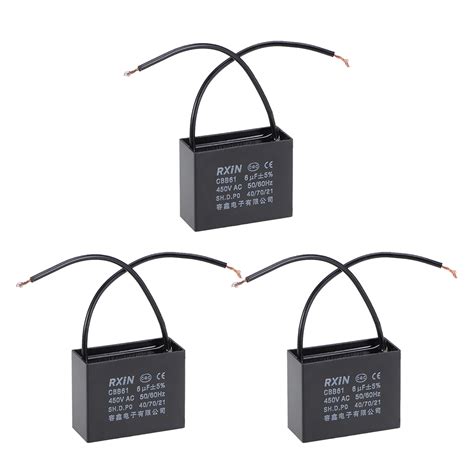 2 Wire CBB61 Ceiling Fan Capacitor 6uF 450V AC Metallized