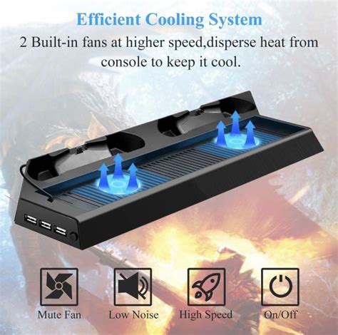 Fastsnail Vertical Stand Compatible With Ps Pro With Cooling Fan