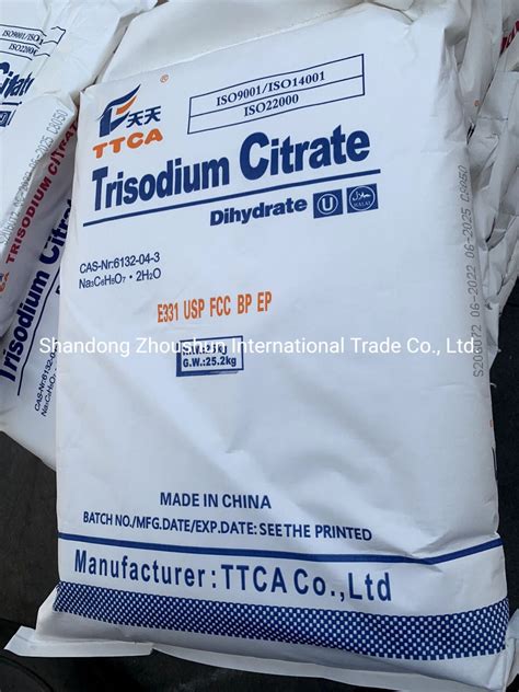 Sodium Citric Acid Food Additives Ttca Ensign Factory Price Sodium