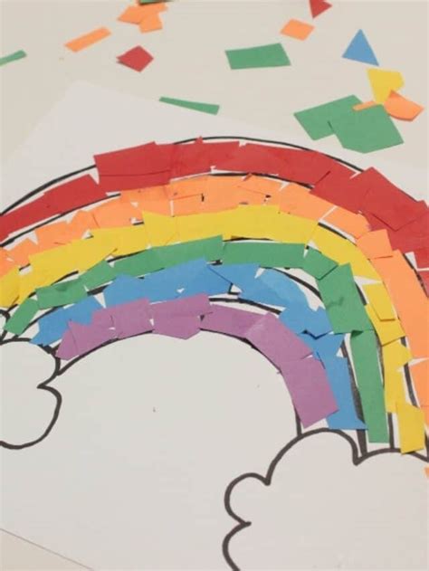 Rainbow Cutting and Pasting Craft for Kids - The Mindful Toddler