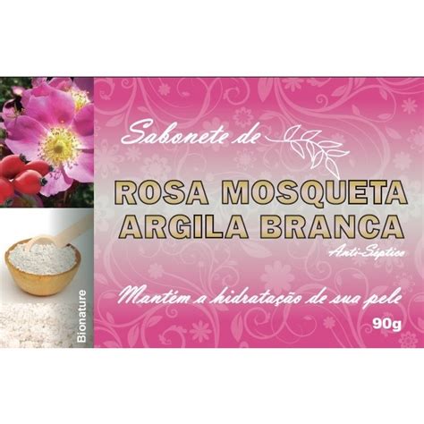 Un Sabonete Barra De Argila Branca Rosa Mosqueta G Bionature