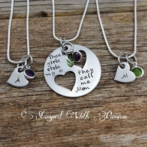 Mother Daughter Necklace Set Mother Two 2 Daughters Jewelry Etsy