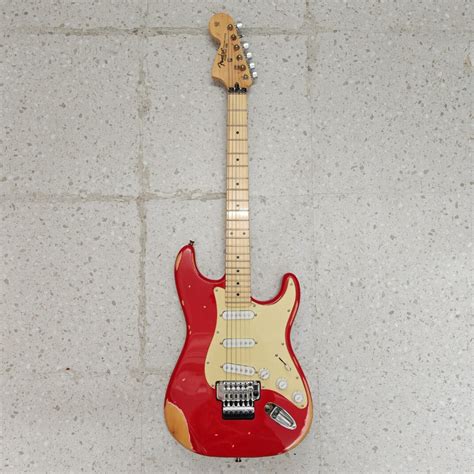 【guitaroy】【ready Stock】fender Stratocaster Relic Redtiffany Floyd Rose Reverse Headstock Guitar