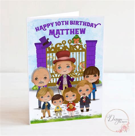 Willy Wonka Birthday Card Design Me Pretty