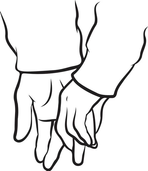 Couple Holding Hands Line Drawing 23429769 Vector Art At Vecteezy