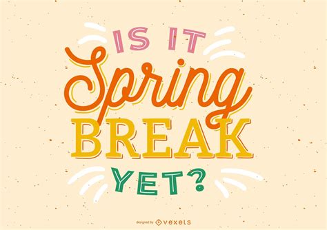 Spring Break Lettering Design - Vector Download