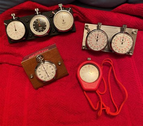 Collection Of Seven Vintage Heuer Stopwatches Pcarmarket