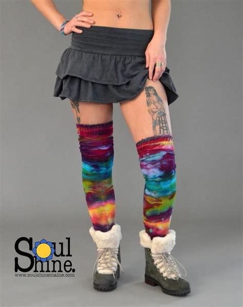 Extra Haut Tie Dye Cuisse Haute Prisma Couleurs Primaires Vive Etsy Rainbow Socks Thigh