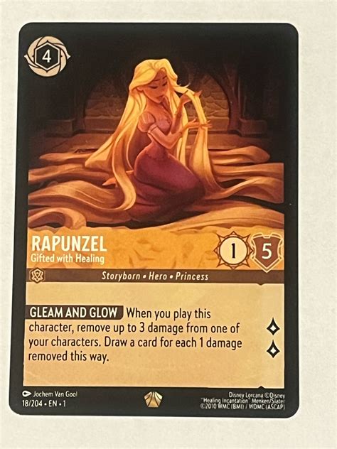 Disney Lorcana Rapunzel Gifted With Healing Non Foil Legendary