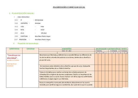 Planificac Curric 04AÑOS OK 3 actualizado PLANIFICACIÓN CURRICULAR