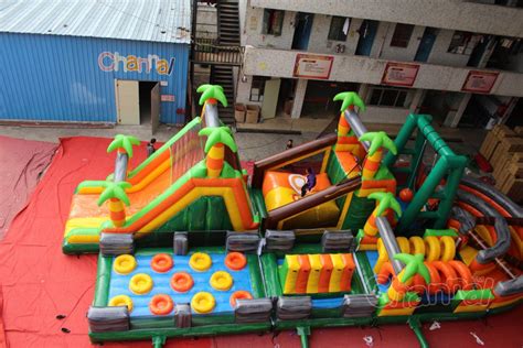 Inflatable Jungle Challenge Obstacle Course Channal Inflatables