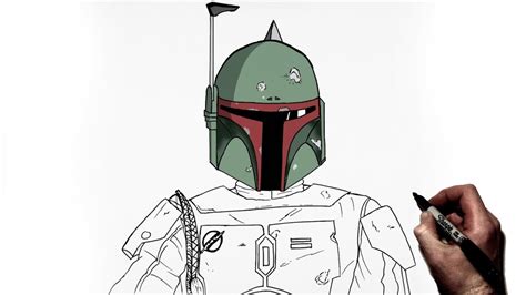 How To Draw Boba Fett Step By Step Star Wars Youtube