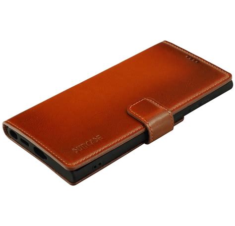 Suncase Tui Rabattable Coque Livre Cognac Pour Samsung Galaxy S