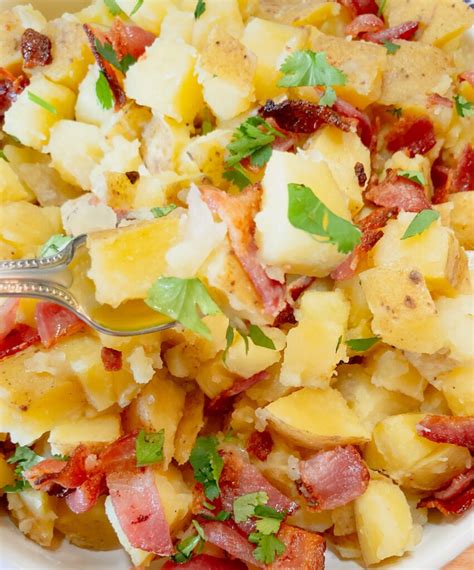 Bavarian Potato Salad With Bacon German Style Potato Salad