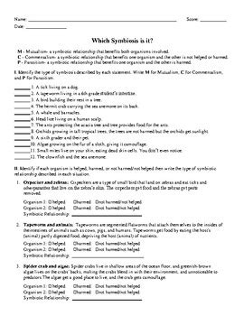 Symbiosis Worksheet by Ubod | TPT