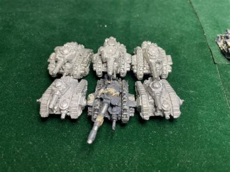 6 X Wh40k Epic Imperial Guard Leman Russ Tanks Metal Oop Ebay