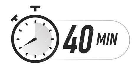 Premium Vector Timer Icon 40 Minutes Vector Black Color Stopwatch