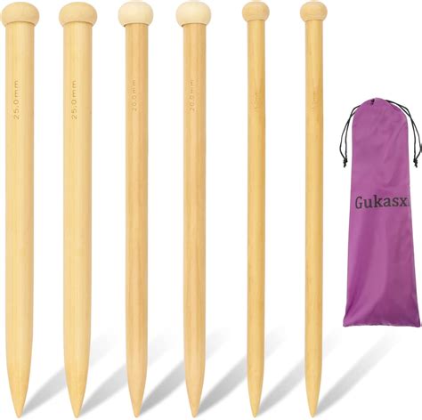 St Ck Jumbo Holz Stricknadel Bambus Set Single Point Carbonized