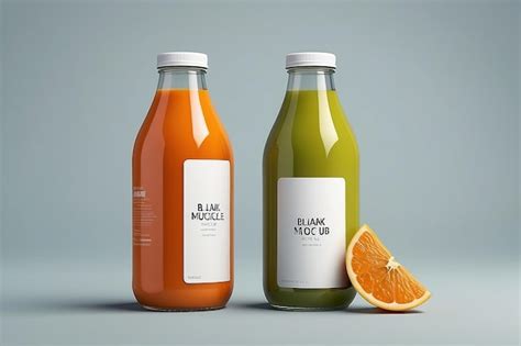 Mockup De La Etiqueta En Blanco De La Botella De Jugo Imagen Premium