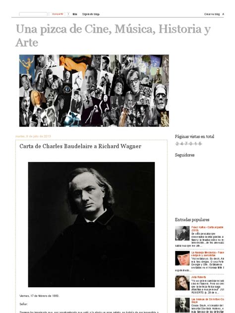 Una Pizca De Cine Música Historia Y Arte Carta De Charles Baudelaire A Richard Wagner Pdf