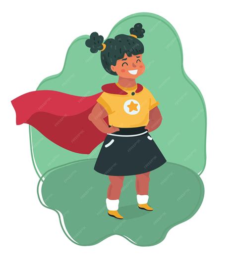 Ilustración de dibujos animados vectoriales de una niña en un disfraz