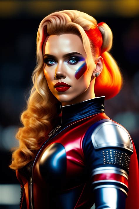 Lexica Scarlett Johansson As Harley Quinn Walking With Face Make Up