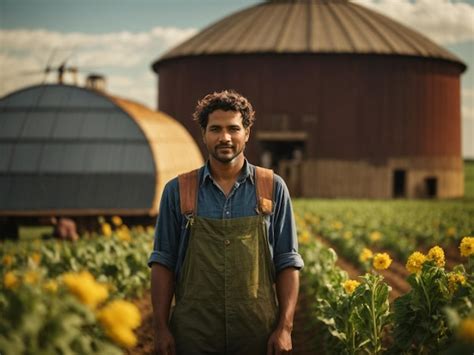 Premium Photo Harvest Harmony Portrait Of A Farmer In The Fields