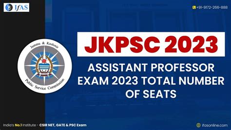 Jkpsc Assistant Professor Exam 2023 Total Number Of Seats Youtube