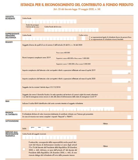 Contributo A Fondo Perduto Modulo Per La Domanda E Tutte Le Istruzioni