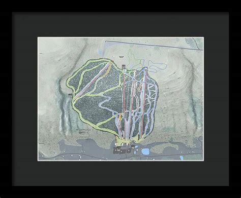 Bristol Mountain Ski Resort Map - Framed Print - Powderaddicts