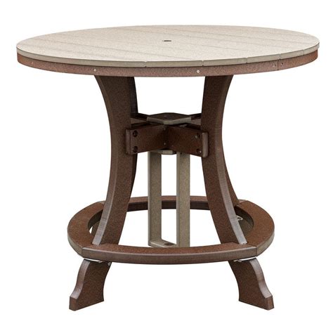 American Furniture Classics Adirondack Brown Round Composite Outdoor Dining Table With