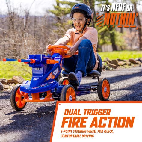 Nerf Pedal Cart with Attached Dual Blaster, for Boys and Girls, Ages 6 ...