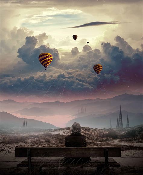 Create A Surreal Photo Manipulation Of A Man Watching A Magical Sky