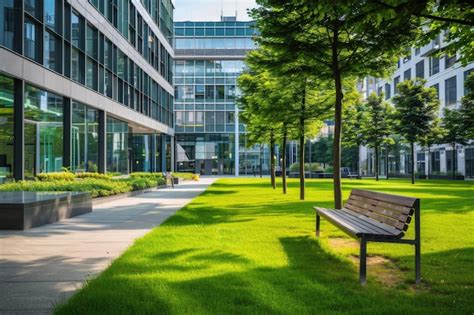 Premium Photo Outside Office Building Modern Commercial Complex With
