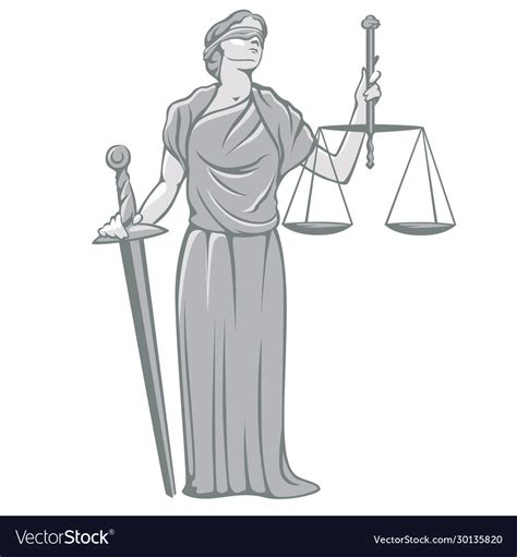 Cartoon Goddess Themis Holding Sword Justice Vector Image