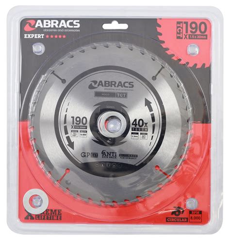 Abracs TCT Wood Blade 190mm X 30mm X 40T Multikor Industrial Group