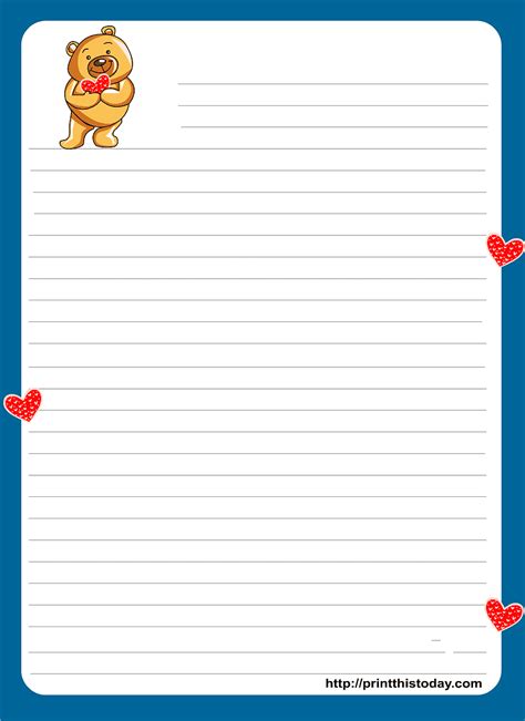 Mencetak Dan Menulis Kertas Stationery Teddy Bear Folder Surat S