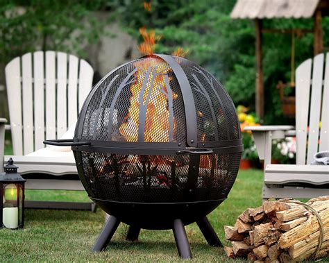 Fissfire Inch Fire Pit Sphere Outdoor Wood Burning Flaming Ball