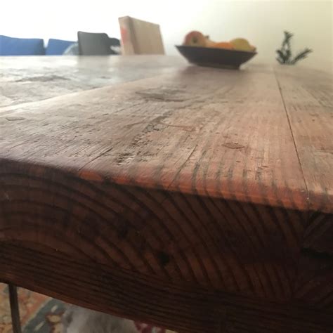 Rustic Solid Wood Farmhouse Table - AptDeco