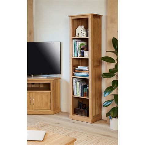 Mabel Oak Narrow Bookcase Spirit Of Wood