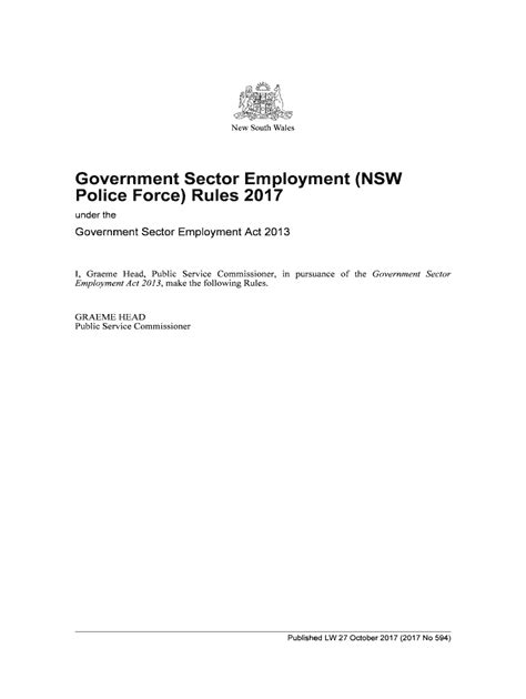 Fillable Online Legislation Nsw Gov Government Sector Employment Nsw