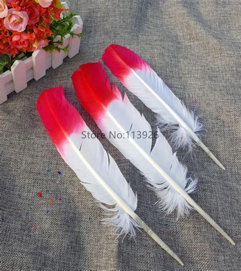 Hot ! Bulk Goose Feathers for sale ,100pcs/lot 25 30cm double colored goose feathers goose ...