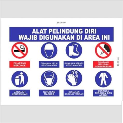 Jual SIGN LABEL STICKER K3 RAMBU AREA WAJIB APD ALAT PELINDUNG DIRI