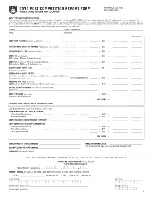 Fillable Online Usef Post Competition Form The United States