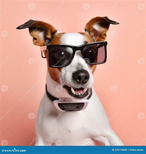 Perro Lindo Impactado En Gafas Con Boca Abierta Se Ve Ai Generativo